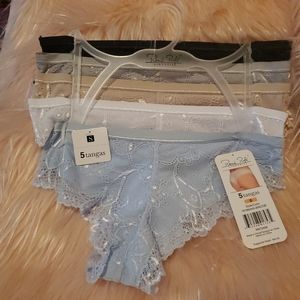 NEW Rene Rofe 5 pack cheeky tangas panties size sm